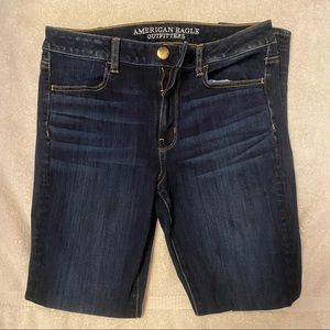 American Eagle Outfitters Super Stretch High Rise Jeggings Dark Was Size 8